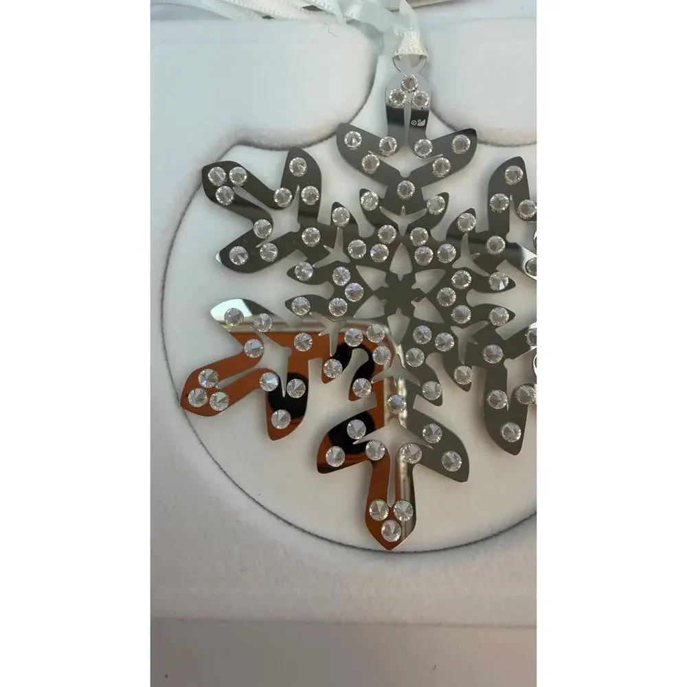 Swarovski Crystal Pixel Snowflake Ornament Set Lot 2 Boxes 6 Total 1135179